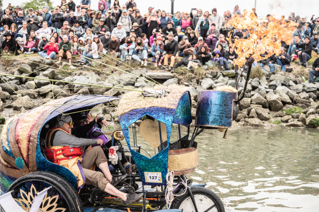 Kinetic sculpture, The Knights Who Say Bee used one of our King of the Road squeeze horns in this year's race.